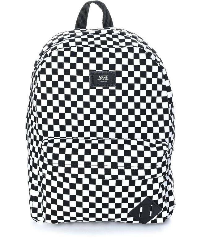 vans black and white checkered backpack